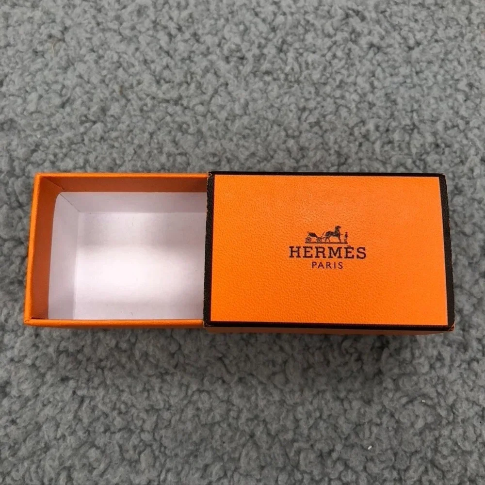 Authentic‎ Hermes Orange Gift Box Empty  Rectangle Storage 2.5x1.5x1.5 Small